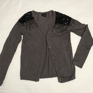Gray and black sequin sweater